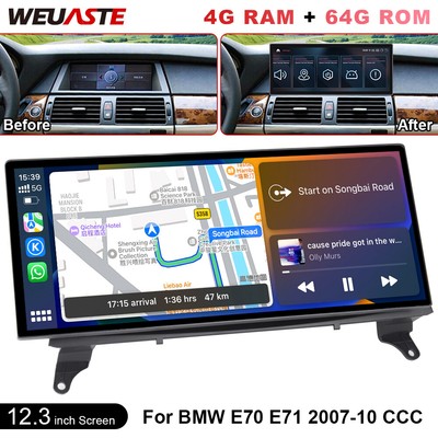 Android Car GPS Radio Stereo Ultra-thin Screen Fit For BMW E70 E71 2007-2010 CCC