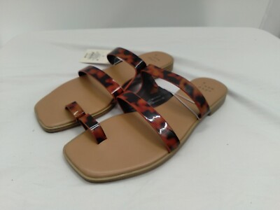 A New Day Sandals Woman's Size 7.5 Tortoise Marilyn Loop Slides Summer Shoes