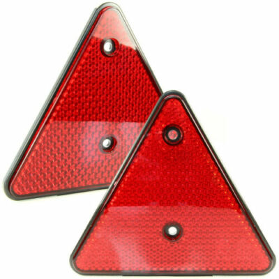 2x Reflector Triangle Red Cat Eye Trailer Truck E-Mark R1