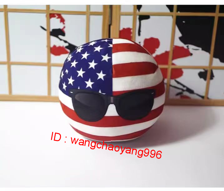 9cm/30cm Cartoon USA Polandball Plush Doll Countryball Short