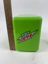 Mountain Dew 6 Can Mini Fridge Beverage Center Lime Green Logo Works. 9.5”x7”