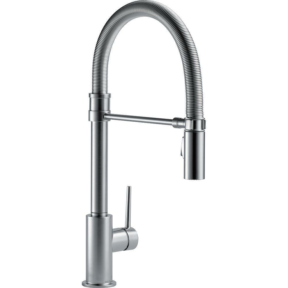 Delta TRINSIC PRO Single Handle Pull-Down Kitchen Faucet With Spring Spout -...