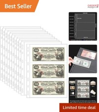 Transparent 20-Pack Currency Sleeves with 3 Pockets for Currency  Collectibles