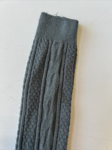 Vintage Socken Strumpfwaren 80er Zopfmuster grau neu aus altem Lagerbestand 9-11 20" USA Strumpf Schulmädchen 70er - Bild 4 von 6