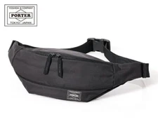 PORTER MOUSSE Waist bag (L) 751-28181-10 Black belt bag Yoshida & Co. JPN