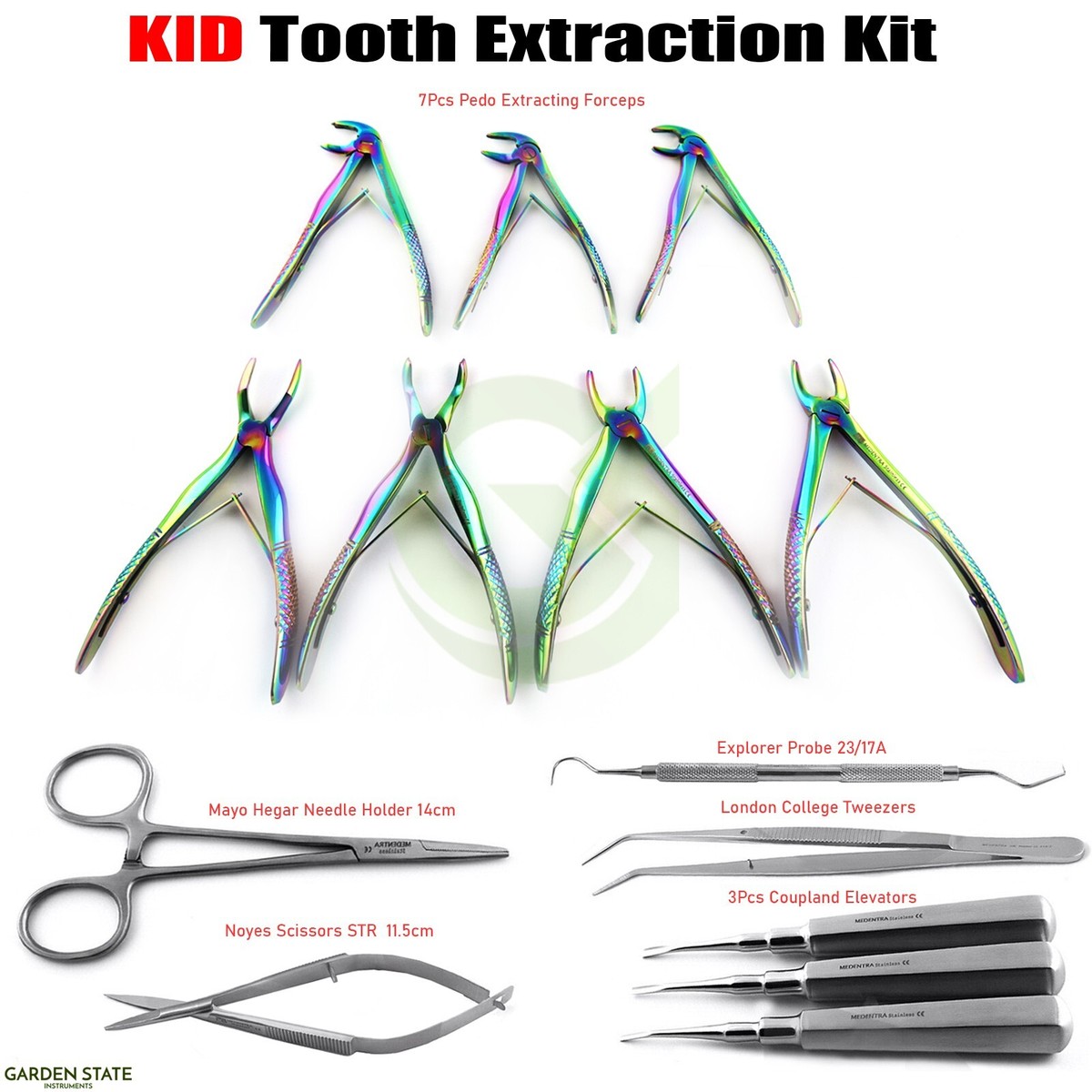 14Pcs Dental Children Extraction Forceps Set Pediatric Oral