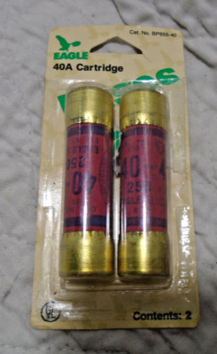 2 EAGLE 655-40 40A AMP 250V CLASS H CARTRIDGE FUSE