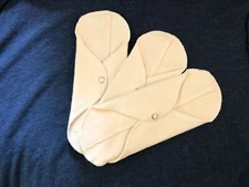 WillowPads 3 Long Natural Reusable Cloth Feminine Pads-SECONDS