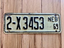 1969 Nebraska Farm Trailer License Plate