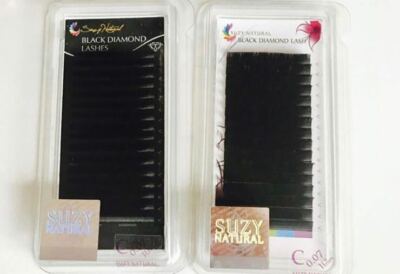 Einzelwimpern Wimpernverlängerung Suzy Natural Black Diamond Lash B,-D,0,07-0,25