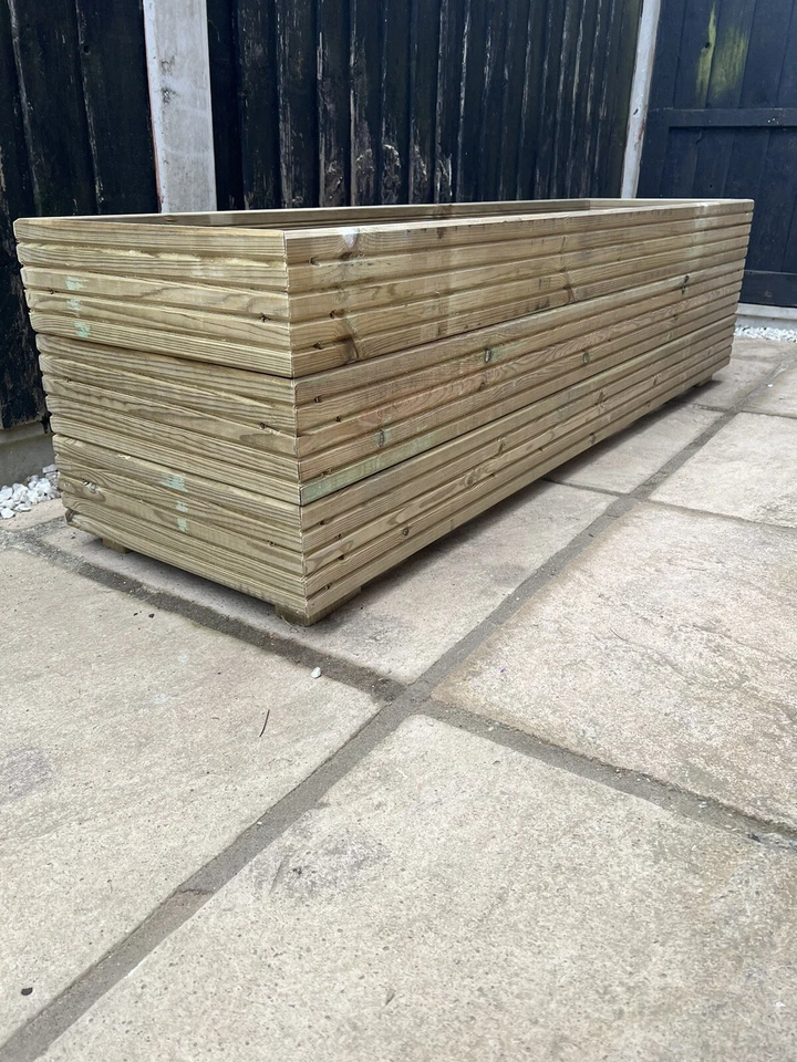CUSTOM SIZE  Wooden Decking Planter Timber Garden Trough Large PLEASE MESSAGE - Image 4 of 4