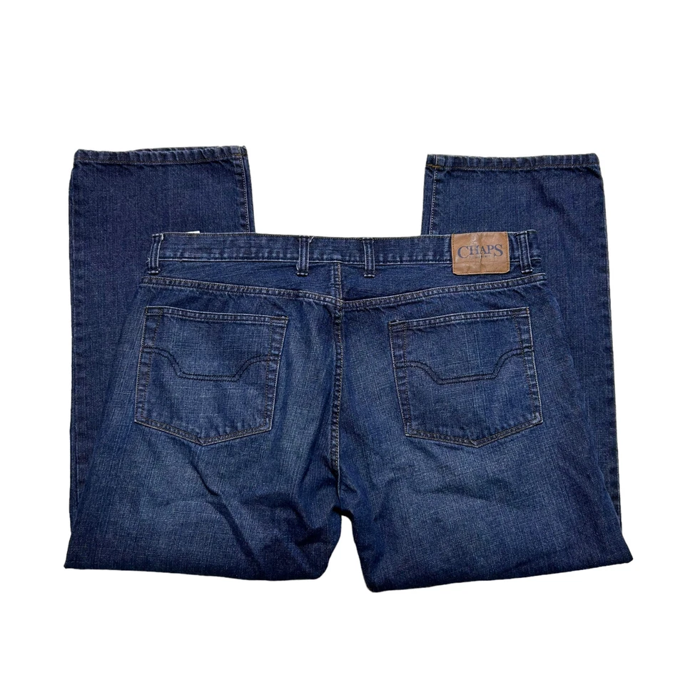Chaps Straight Fit Jeans Mens Size 42 X 30 Dark Wash Denim - Image 3 of 4