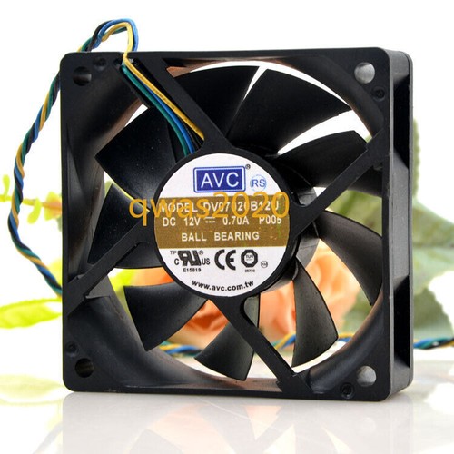 1pc AVC DV07020B12U 12V 0.7A 7CM 7020 4-wire Double Ball Cooling Fan - Picture 2 of 3