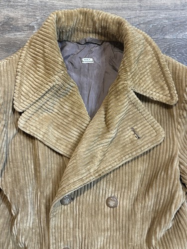 Vintage Corduroy Coat Mens M 40 Brown Button Double Breasted Western Cowboy - Picture 3 of 24