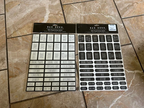RAE DUNN 180 ORGANIZING LABELS BORDERS SEALED Home Kitchen Lot Of 2 /360 Labels