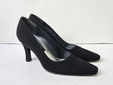 STUART WEITZMAN Black Pointed Toe Fabric Pumps Shoes Classic Size-6.5