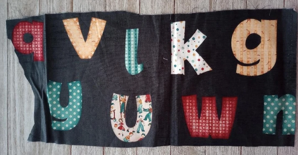 letter windham vintage alphabet fun fabric piece 15 x 7 inch 8 letter - Image 2 of 2