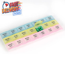 Weekly Pill Box 7-Day Medicine Vitamin Organizer 3 Times a Day Large Holder Case