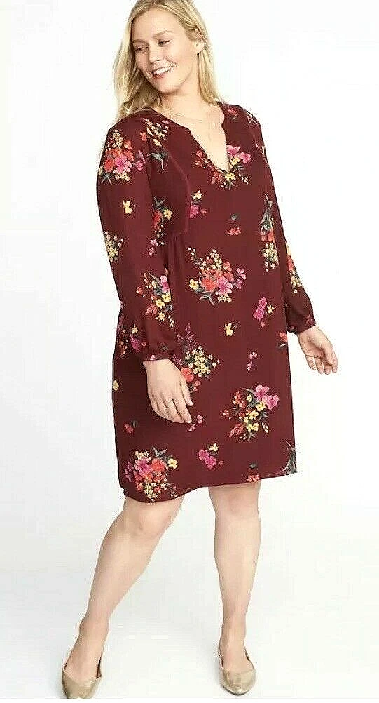 Old navy maroon floral dress cheap