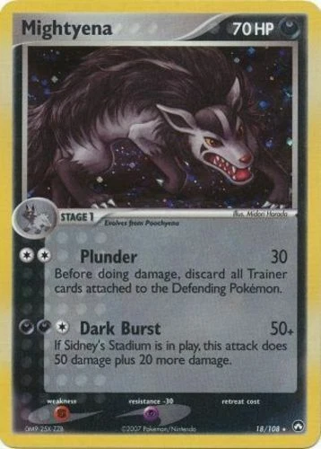 1x Mightyena - 18/108 - Cosmos Holo Lightly Played Pokemon EX - Power Keepers