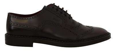 DOLCE & GABBANA Shoes Purple Leather Oxford Wingtip Formal EU39 / US6 RRP $1000