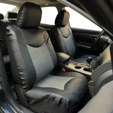 Front Car Seat Covers Gray & Black Leatherette For Chevy Trailblazer 2015-on