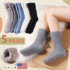 Womens Fuzzy Slipper Socks Soft Microfiber Winter Warm Plush Sleeping Socks US