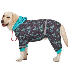 LovinPet Big Dog Pajamas Warm Fabric 4-Leg Anti-Lick Night for Large Breeds