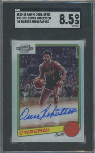 OSCAR ROBERTSON 2020-21 CONTENDERS OPTIC TRIBUTE SILVER PRIZM AUTO AUTOGRAPH