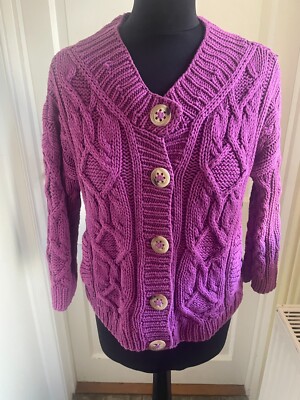 Nicole Farhi Colourful Magenta Heavy Cotton Jumper/Cardigan 10/12 - Main Image