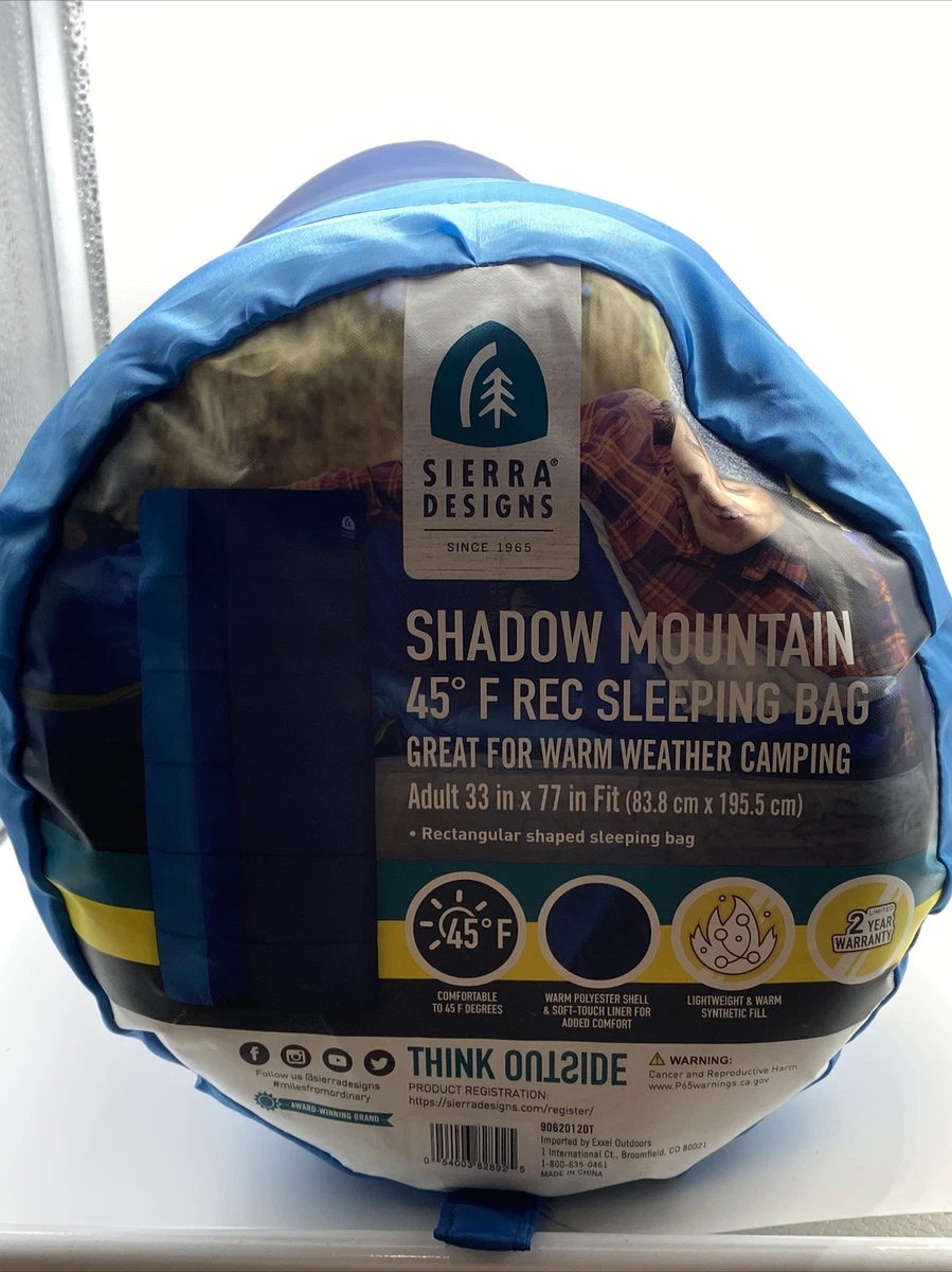 Sierra Designs SHADOW MOUNTAIN 45 Degree Fahrenheit Sleeping Bag- BLUE  BRAND NEW | eBay