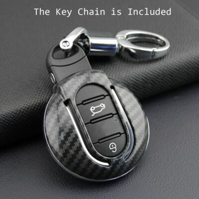 Smart Carbon Fiber Key Fob Cover Case Shell For Mini Cooper Countryman Couper