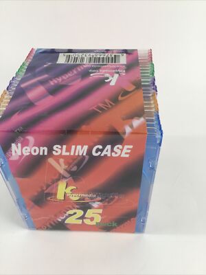 DVD or CD Neon Storage Cases Khypermedia 25 Pack Slim Case Jewel Case  NOS NIP