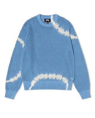 Stussy Pig. PIGMENT Dyed Loose Gauge Sweater Blue Large L New
