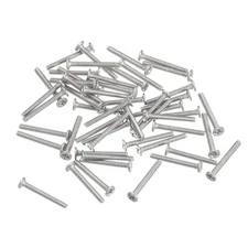 100Pcs M1-0.25 x 8mm Metal Flat Round Head Screws Phillips Drive Machine Bolt
