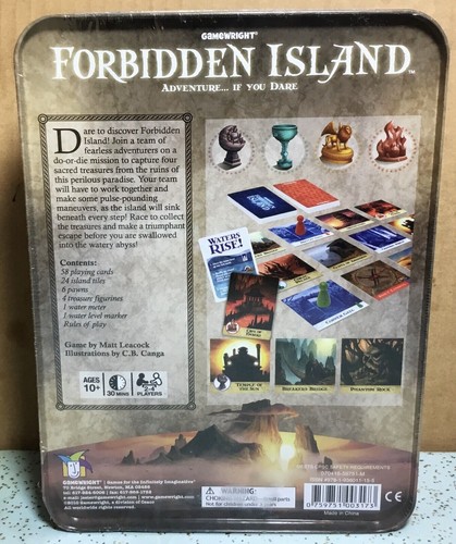 2010 GAMEWRIGHT FORBIDDEN ISLAND ADVENTURE NISB TIN STORAGE - Picture 3 of 8