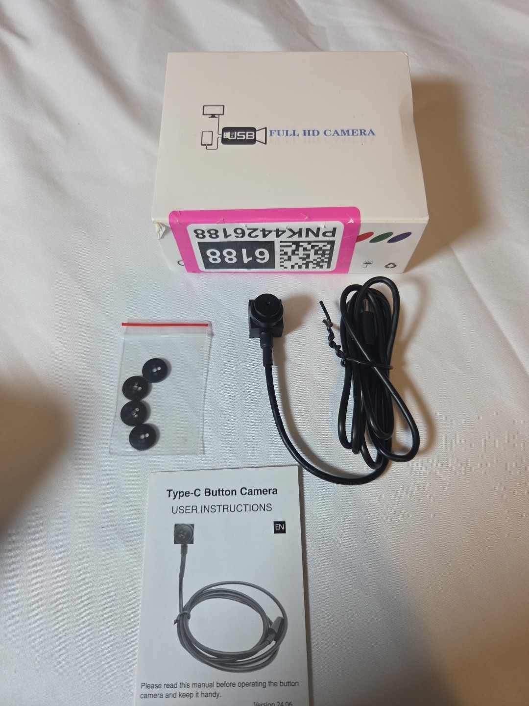 Full HD Button Camera Usb C Plug Wired
