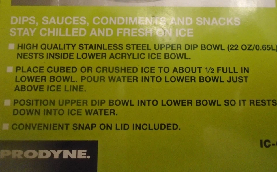 PRODYNE ICED DIP из нержавеющей стали и акрила погружения чашка 3 изделия комплект 22 унций * новый * - Изображение 3 из 3