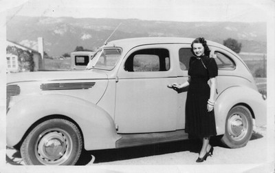 1938 Ford Two Door Sedan 1930s Photo Profile San Marcos Pass California Chrome