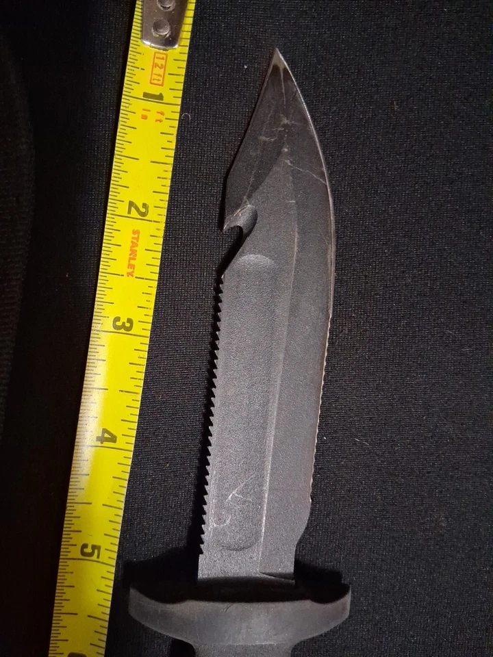 CUCHILLO DE LUCHA BLACKED OUT USN-ESTILO ONTERIO-con funda L@¿@K! EXCELENTE CUCHILLO Foto 3 de 4