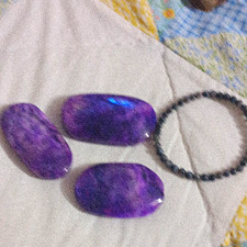 3pc Purple Amethyst Loose Gemstones, Polished...
