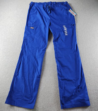 Cherokee Men's Scrub Pants Size M Blue Cargo Straight Drawstring 33.5" Workwear