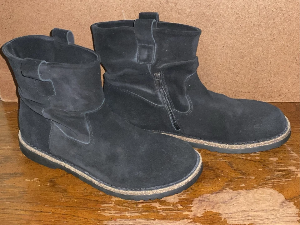 Birkenstock Size EU 41 /US 10 Women’s Black Suede Zip Side Boots - Image 3 of 4