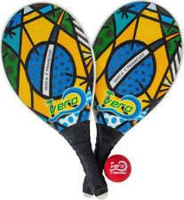Fiberglass Beach Paddleball Paddle Set Brazil Flag, Official Ball, Bag