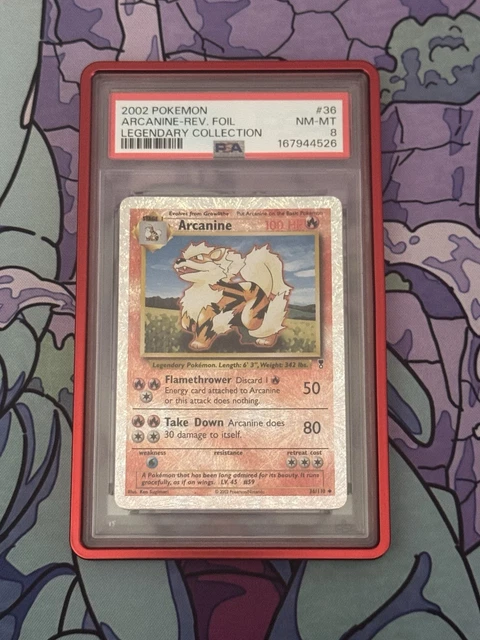 Legendary Collection Arcanine 36/110 Reverse Holo - NEW CERT - PSA 8 - POP 272