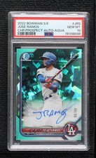 2022 Bowman Sapphire Chrome Prospects Aqua 86/99 Jose Ramos PSA 10 Auto 2e2