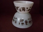 VINTAGE EARLY AMERICAN PYREX BOWLS 401 & 402-1-1/2 PINT & 1-1/2 QUART