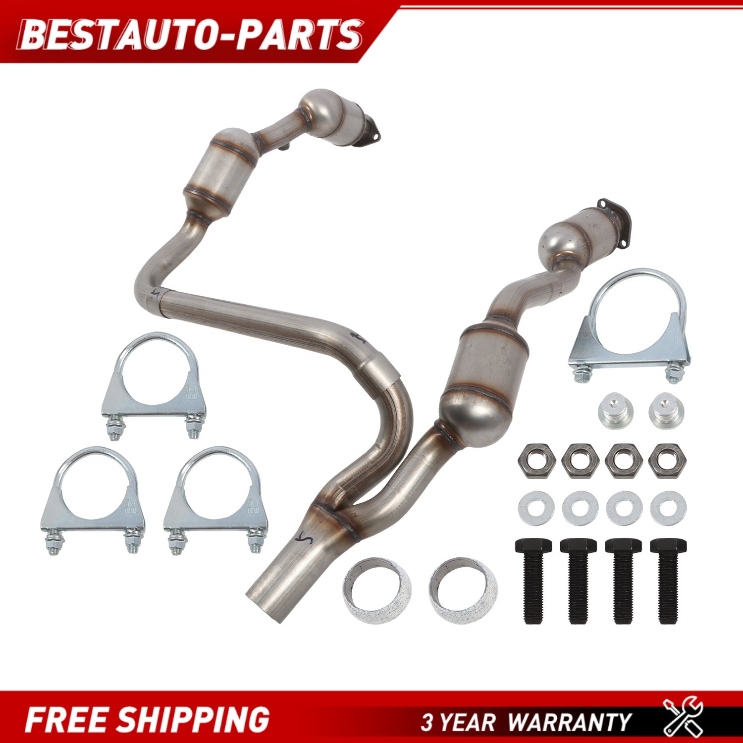 Y Pipe Front Catalytic Converter For 2007 2008 2009 Jeep Wrangler JK 3.8L Engine