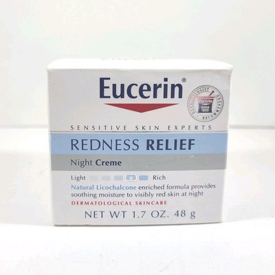 Eucerin REDNESS RELIEF Night Cream 1.7oz Dermatological sensitive Skincare NIB
