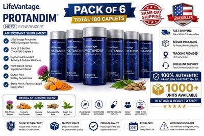 LifeVantage' Protandim NRF2 Synergizer 180 Caplets Pack of 6(180 Caplets) Sealed